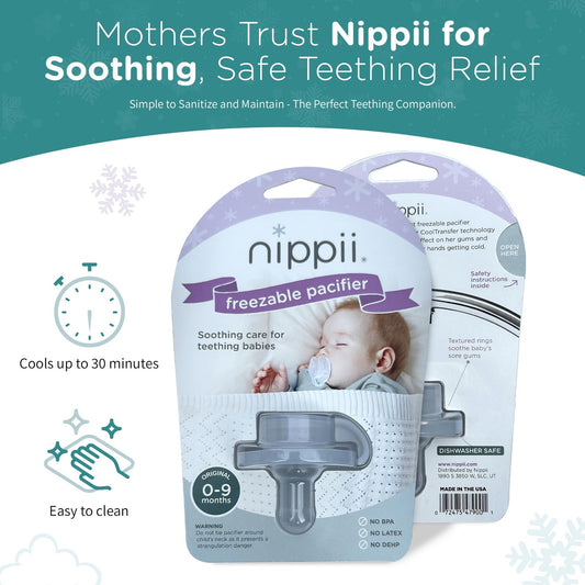 Freezable Pacifier for Baby Teething Relief - Safe Infant Teether with Coolin...