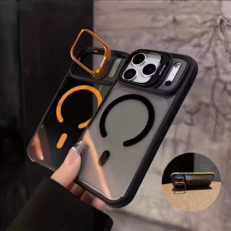 Advanced Invisible Lens Holder Magnetic Transparent Phone Case for Iphone 17/17 Pro/17 AIR/17 Pro Max/16/16 Pro/16 PLUS/16 Pro Max/15/14/13 Durable Soft Shock Resistant Orange Casing Protection Cellphone Iphone 15 Pro Max Case Iphone 13 Case - Protective