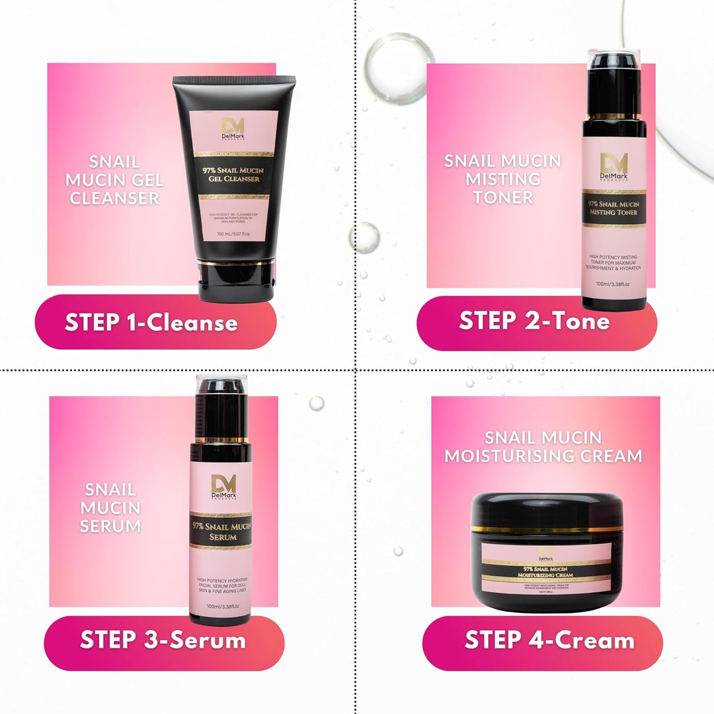 Snail Mucin 97% Daily Face Moisturizer Cream 100ML, Hydrate, Repair & Glow, Korean Moisturizer for Smooth, Healthy Skin