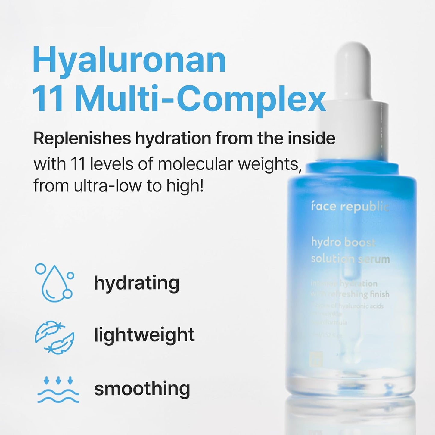 Hydro Boost Solution Serum 45Ml 1.52 Fl Oz | Hyaluronic Acids, Adenosine | Hydrating, Refining | Anti-Wrinkle | No Artificial Color | for Dry, Sensitive Skin | Vegan Korean Skin Care