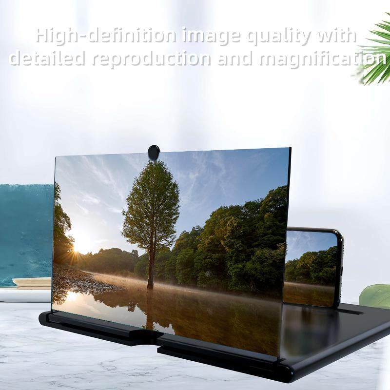 12" Mobile Phone Screen Magnifier - Ultra-Hd Screen Magnifier for Easy TV Viewing, Eye Protection, Dual Orientation for Landscapes and Portrait Use, Full-Screen Mobile Smartphone Magnification