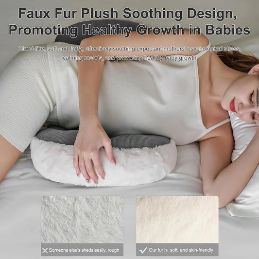 Pregnancy Pillow for Sleeping, W Shaped Maternity Pillow for Side Sleeper, Support for Back, Belly, Hips for Pregnant Women, Adjustable Travel Wedge Pillow, Gray