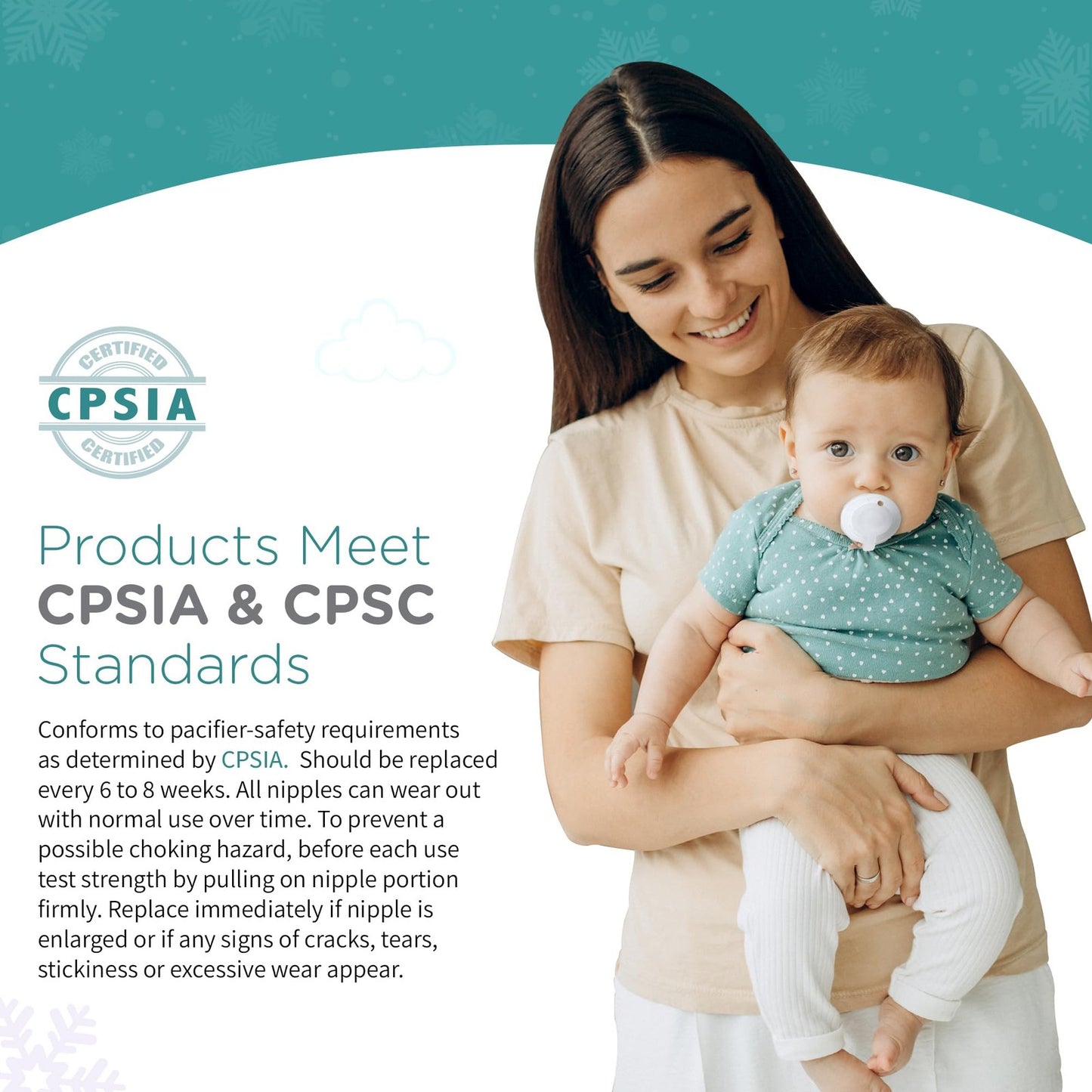 Freezable Pacifier for Baby Teething Relief - Safe Infant Teether with Coolin...