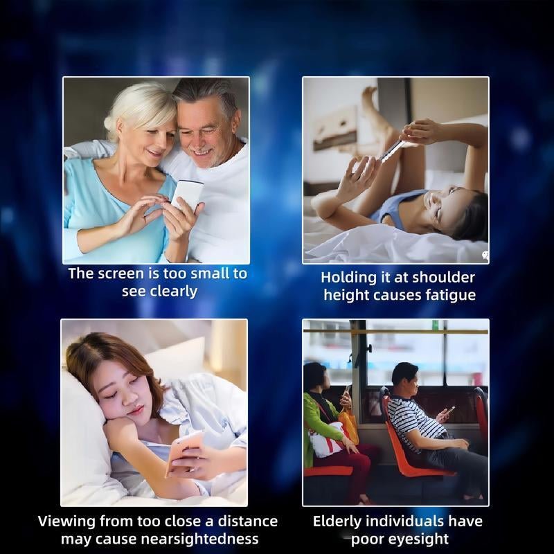 12" Mobile Phone Screen Magnifier - Ultra-Hd Screen Magnifier for Easy TV Viewing, Eye Protection, Dual Orientation for Landscapes and Portrait Use, Full-Screen Mobile Smartphone Magnification