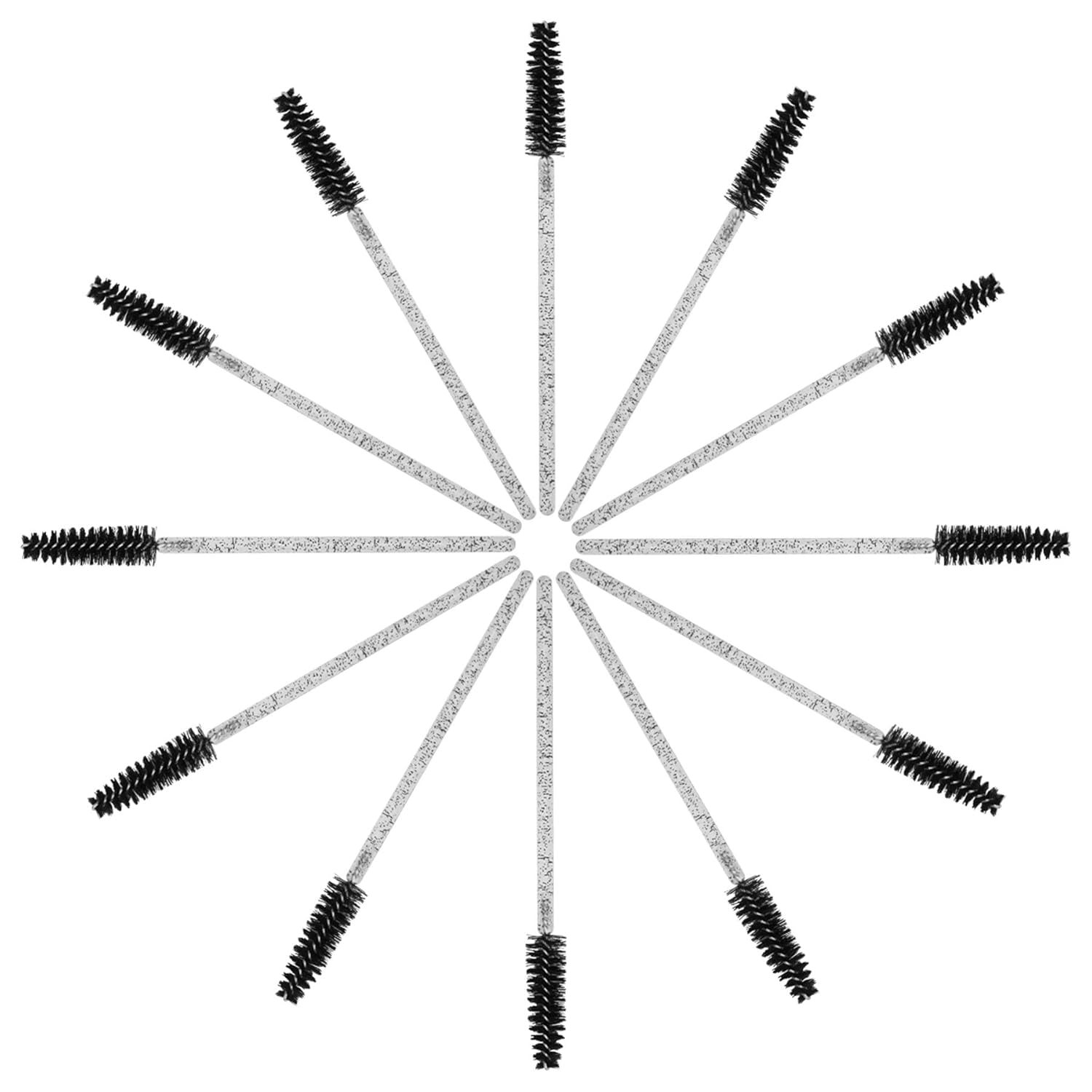 200PCS Spoolie Eyelash Brush - Disposable Mascara Brush Wand for Lashes, Eyebrow Eyelash Extension Supplies (Black)
