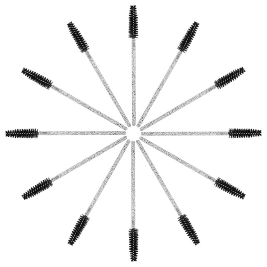 200PCS Spoolie Eyelash Brush - Disposable Mascara Brush Wand for Lashes, Eyebrow Eyelash Extension Supplies (Black)