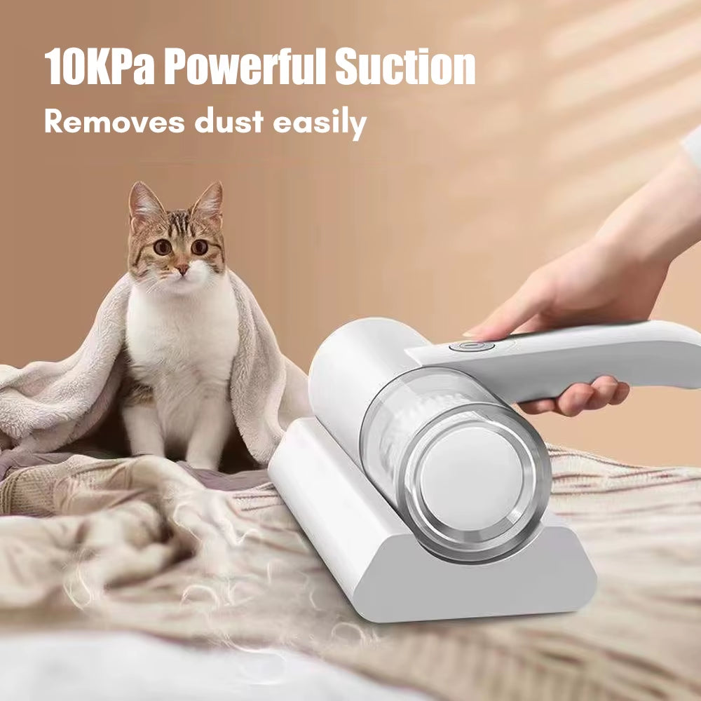 Vacuum Cleaner Compact Mattress Cordless Handheld UV Cleaner 10Kpa Powerful Suction for Cleaning Bed Pillows Clothes Sofa Carpet