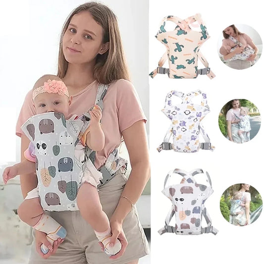 4 in 1 Baby Carrier,Ergonomic Infant Carrier Backpack,Breathable Front Back Carrying Wrap Seat for Newborn Toddlers up to 33 Lbs,Colorful