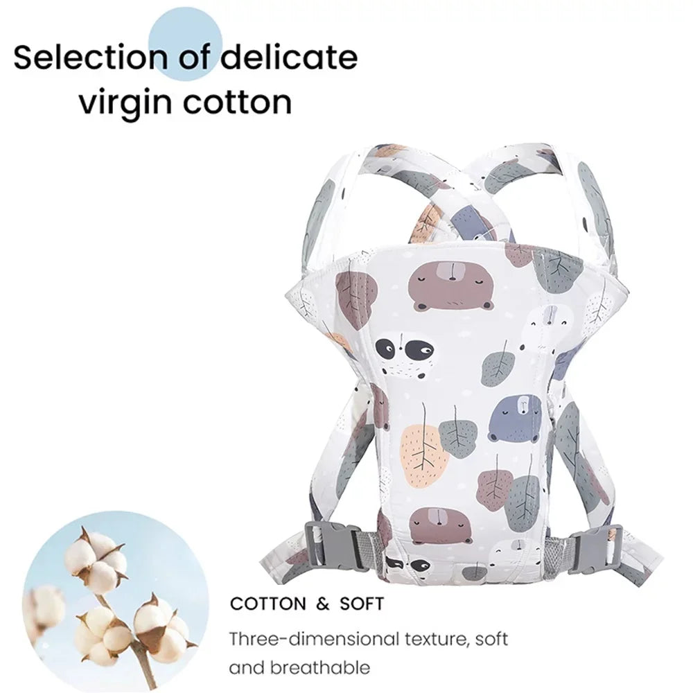 4 in 1 Baby Carrier,Ergonomic Infant Carrier Backpack,Breathable Front Back Carrying Wrap Seat for Newborn Toddlers up to 33 Lbs,Colorful