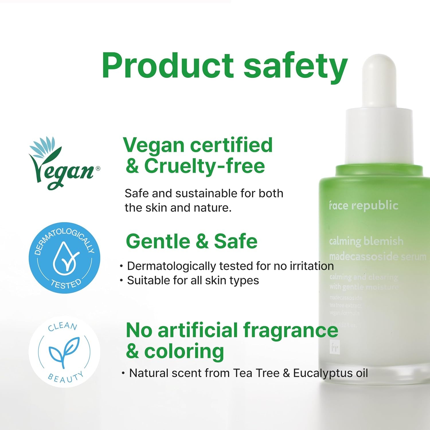 Calming Tea Tree Madecassoside Serum 45Ml 1.52 Fl Oz | Lightweight | Soothing | Madecassoside, Tea Tree, Centella Asiatica, Niacinamide | for Irritated Skin | Vegan Korean Skin Care