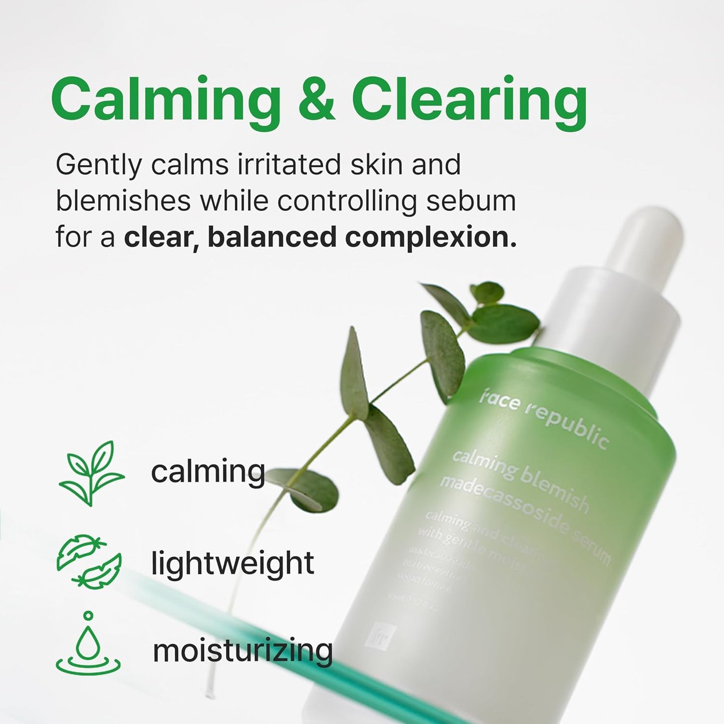 Calming Tea Tree Madecassoside Serum 45Ml 1.52 Fl Oz | Lightweight | Soothing | Madecassoside, Tea Tree, Centella Asiatica, Niacinamide | for Irritated Skin | Vegan Korean Skin Care