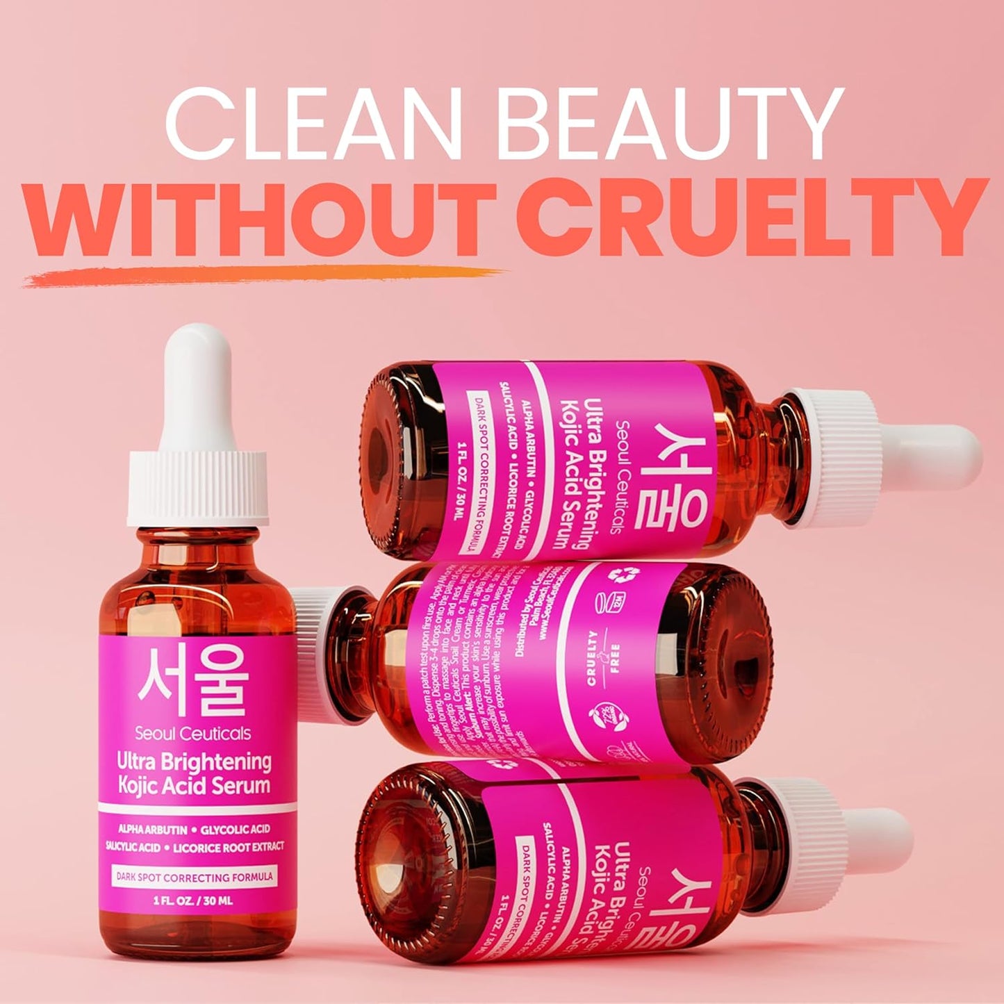 Korean Skin Care Kojic Acid Serum Alpha Arbutin – Dark Spot Remover Corrector Glycolic Acid + Salicylic Acid K Beauty 1Oz