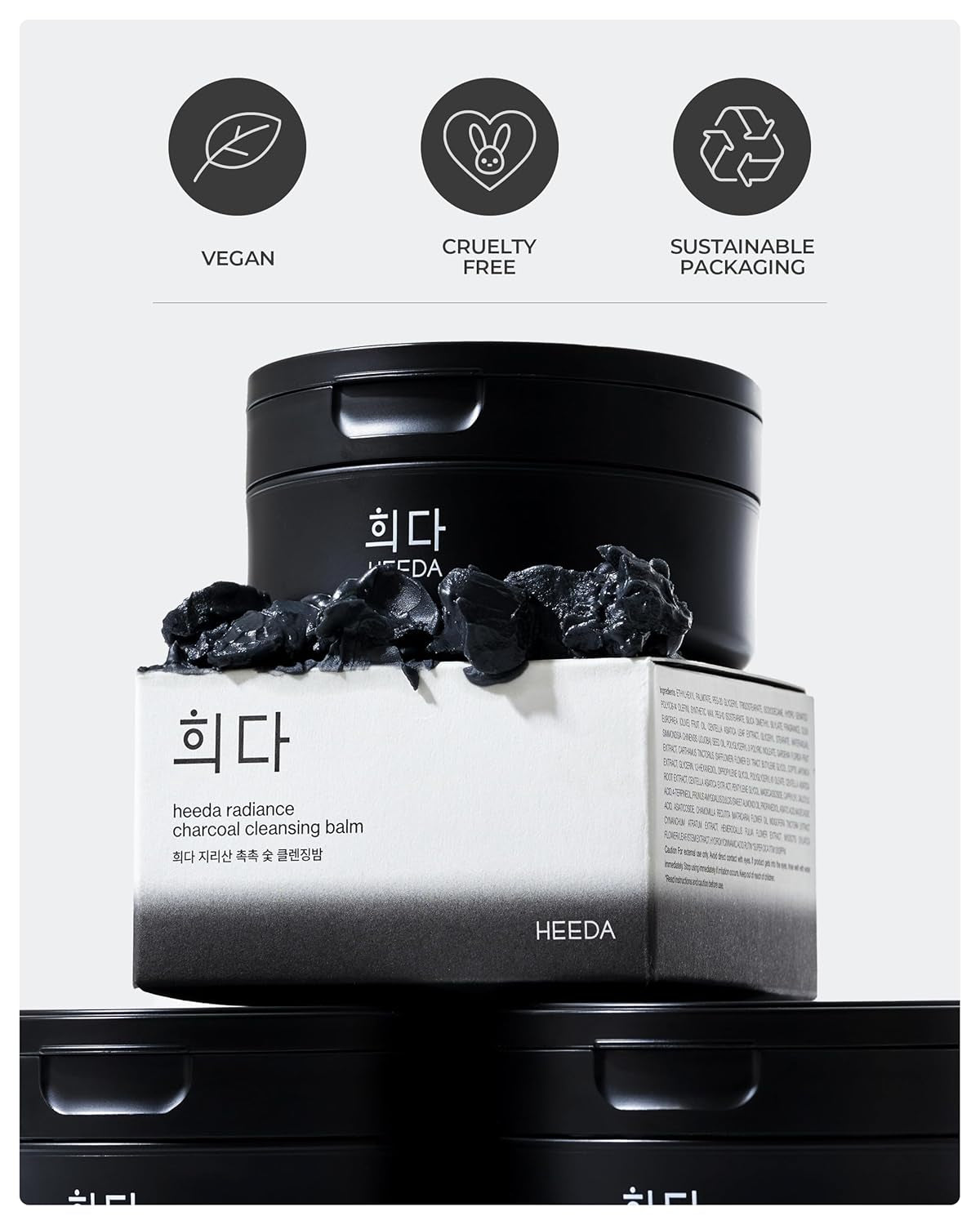 Charcoal Cleansing Balm, All in One Nourishing, Hydrating Makeup Melting Remover for Dry & Sensitive Skin, Korean Beauty Face Wash Cleanser 3.38 Fl.Oz
