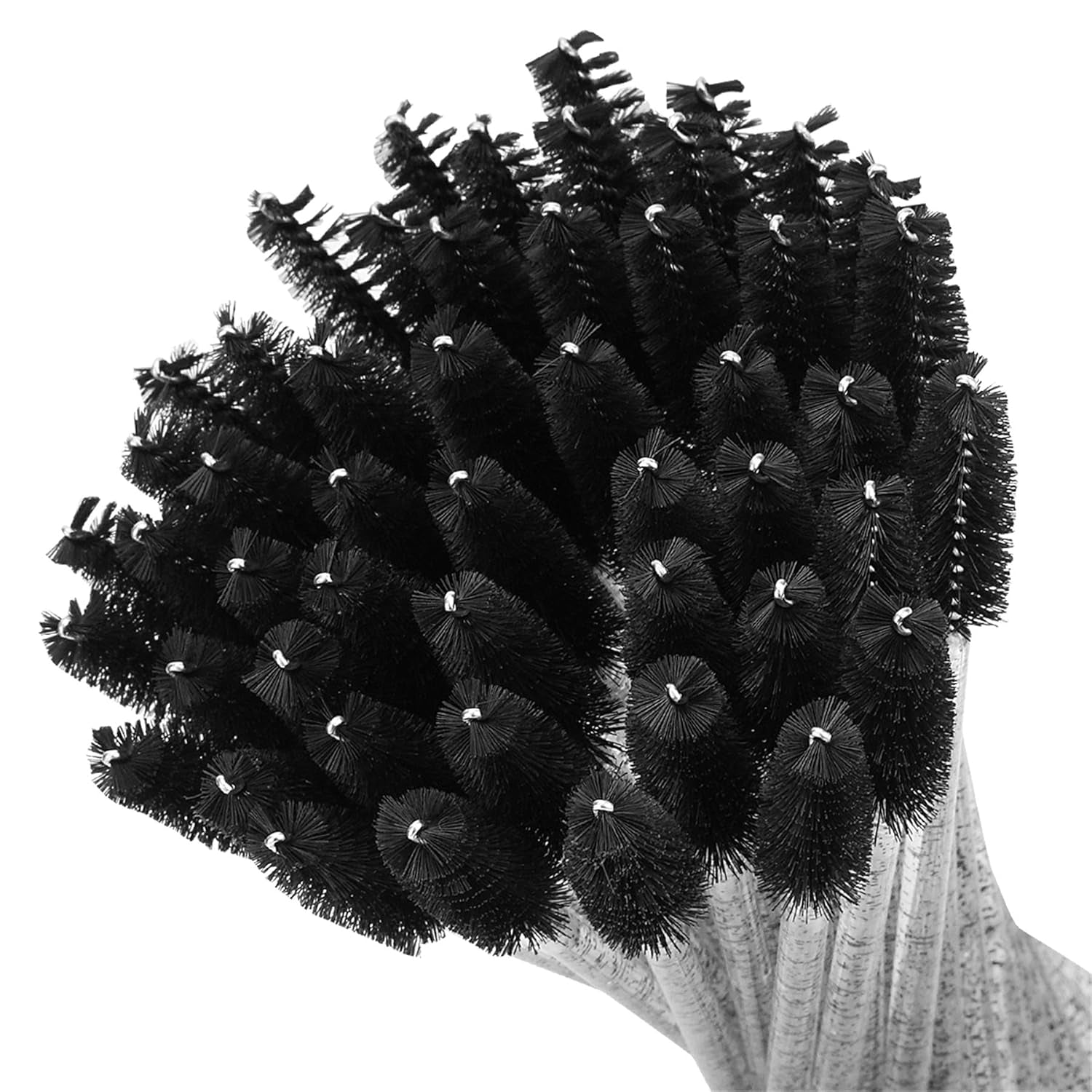 200PCS Spoolie Eyelash Brush - Disposable Mascara Brush Wand for Lashes, Eyebrow Eyelash Extension Supplies (Black)