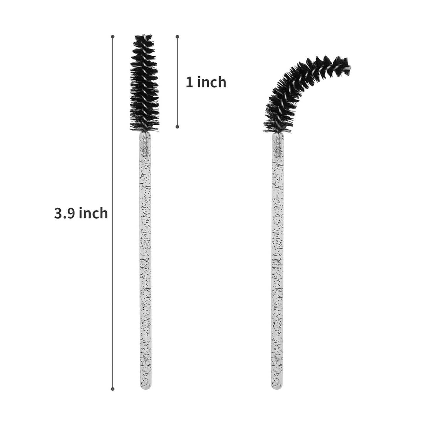 200PCS Spoolie Eyelash Brush - Disposable Mascara Brush Wand for Lashes, Eyebrow Eyelash Extension Supplies (Black)
