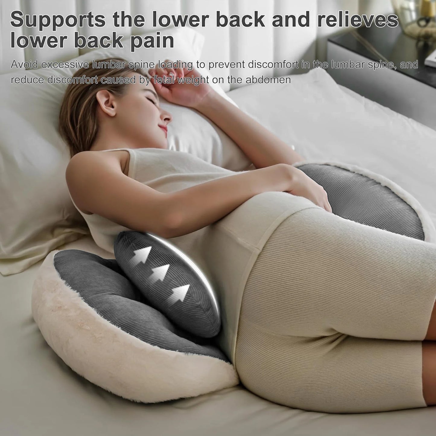 Pregnancy Pillow for Sleeping, W Shaped Maternity Pillow for Side Sleeper, Support for Back, Belly, Hips for Pregnant Women, Adjustable Travel Wedge Pillow, Gray