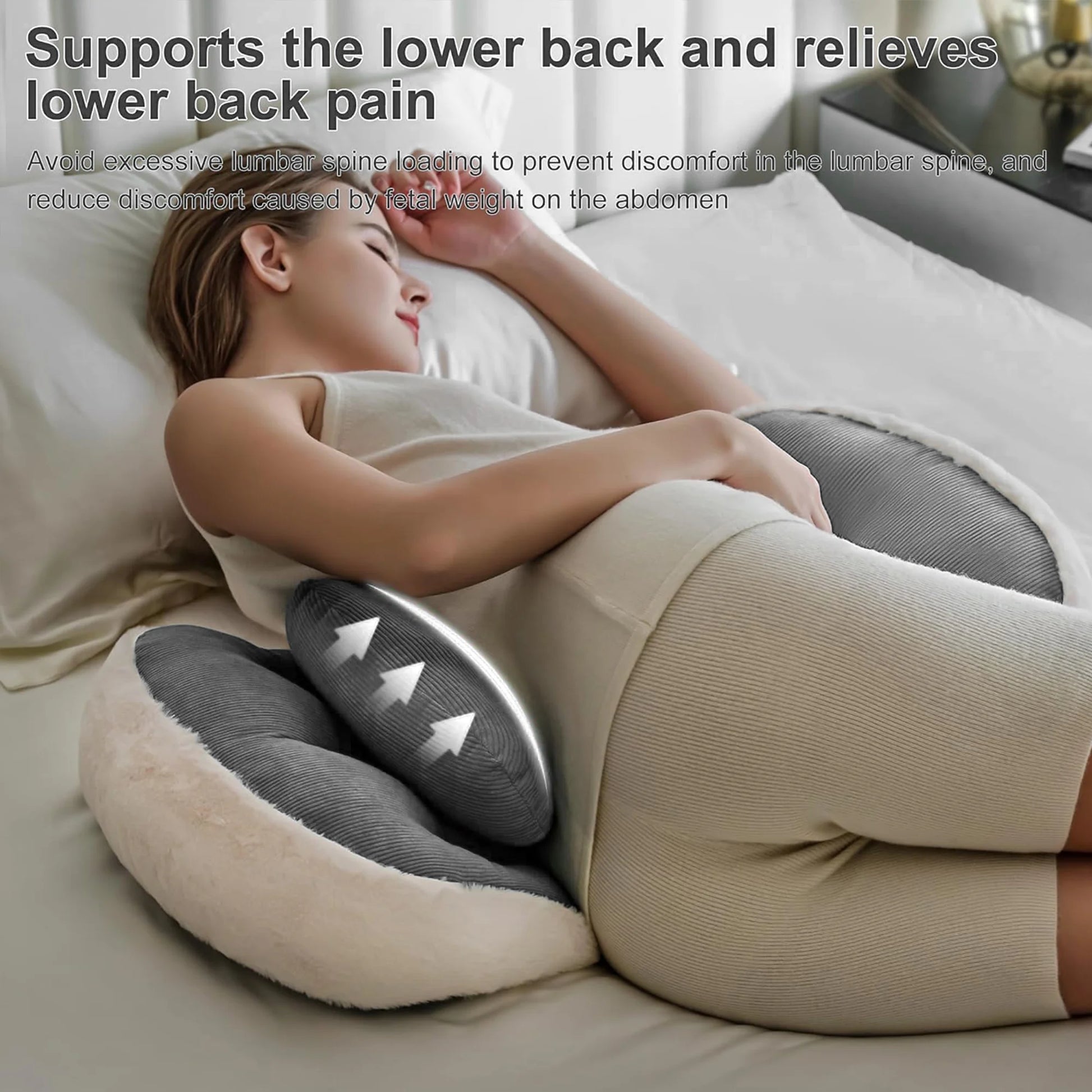 Pregnancy Pillow for Sleeping, W Shaped Maternity Pillow for Side Sleeper, Support for Back, Belly, Hips for Pregnant Women, Adjustable Travel Wedge Pillow, Gray