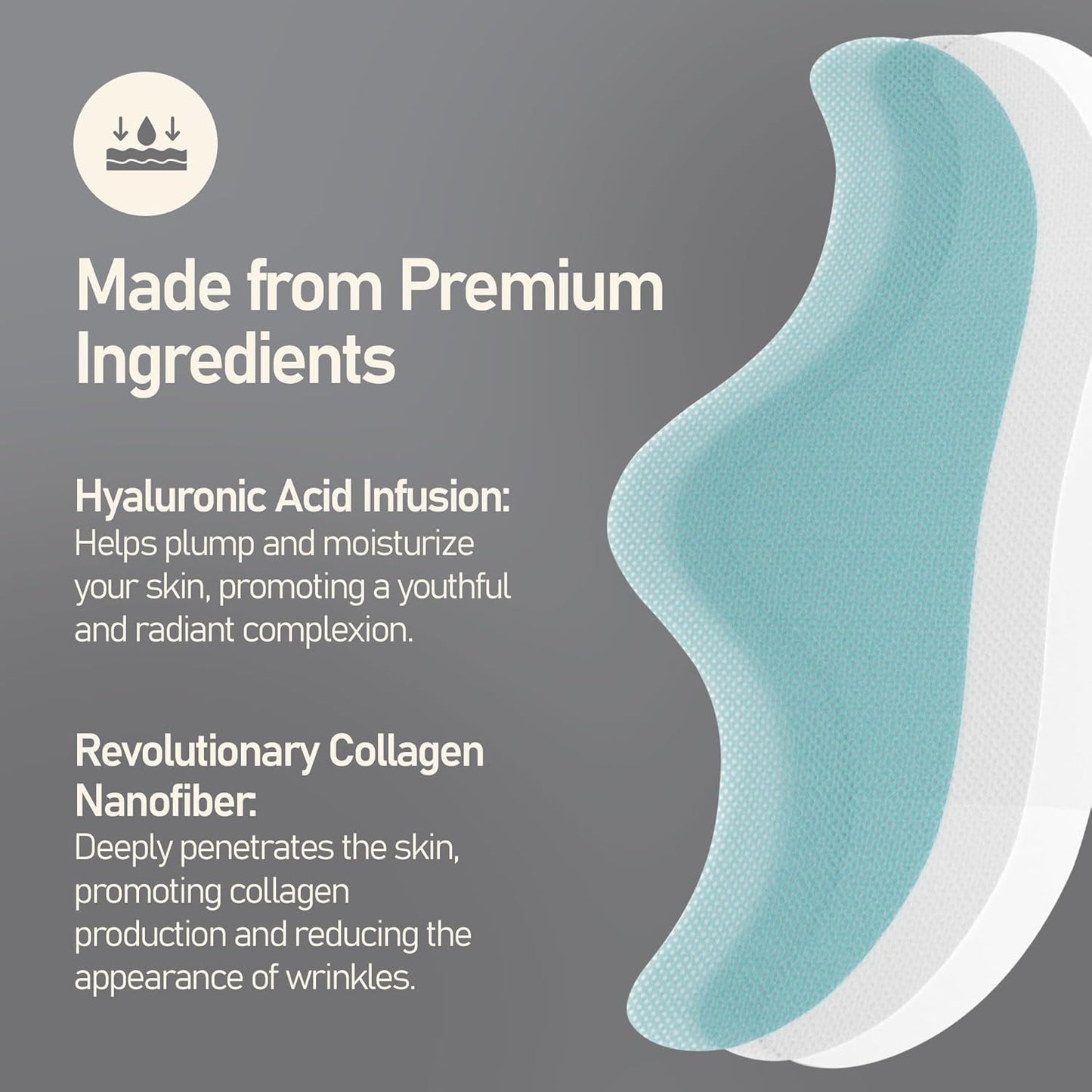 Forehead Wrinkle Patches 12Pcs - anti Wrinkle Patch with Marine Collagen and Hyaluronic Acid - Forehead Wrinkle Treatment - Skin Technology from Korea