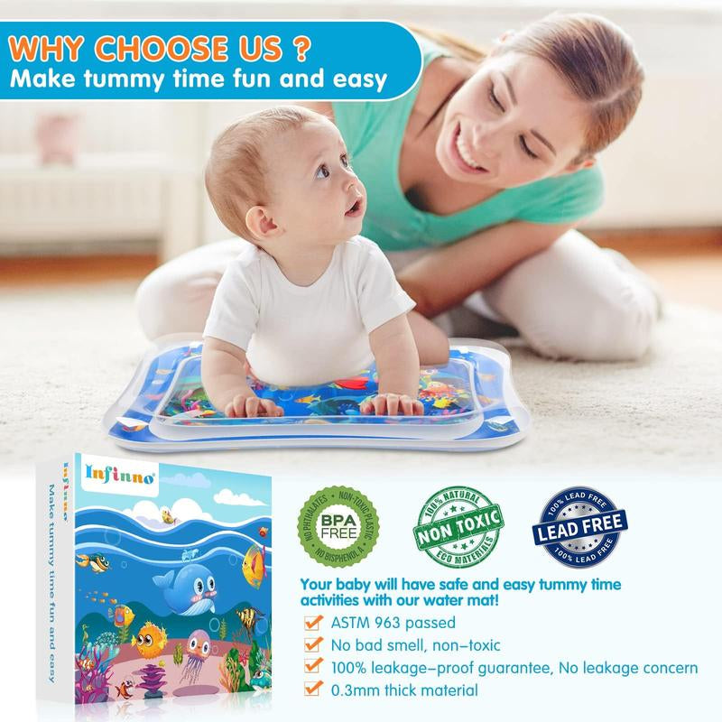 Inflatable Tummy Time Mat Premium Water Play Mat Toys Portable Strengthen Your Baby'S Muscles Sensory Board Playpen Tcg Playmat
