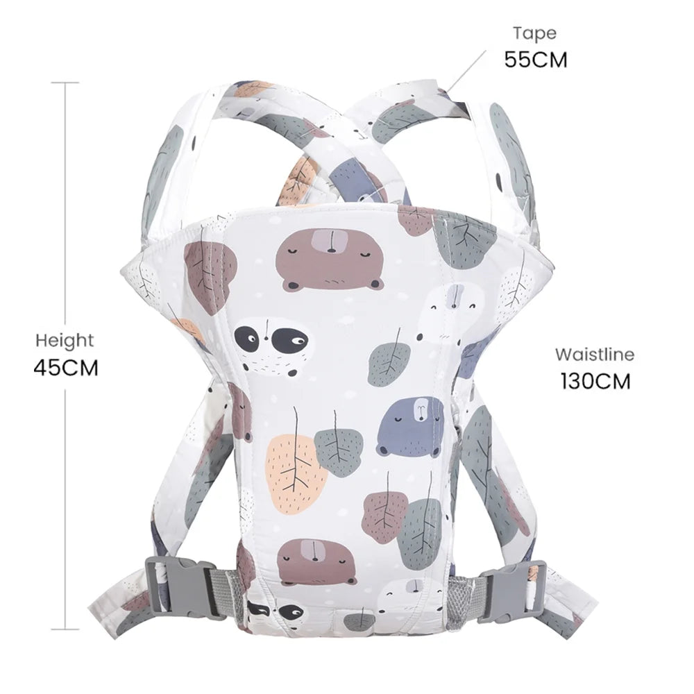 4 in 1 Baby Carrier,Ergonomic Infant Carrier Backpack,Breathable Front Back Carrying Wrap Seat for Newborn Toddlers up to 33 Lbs,Colorful