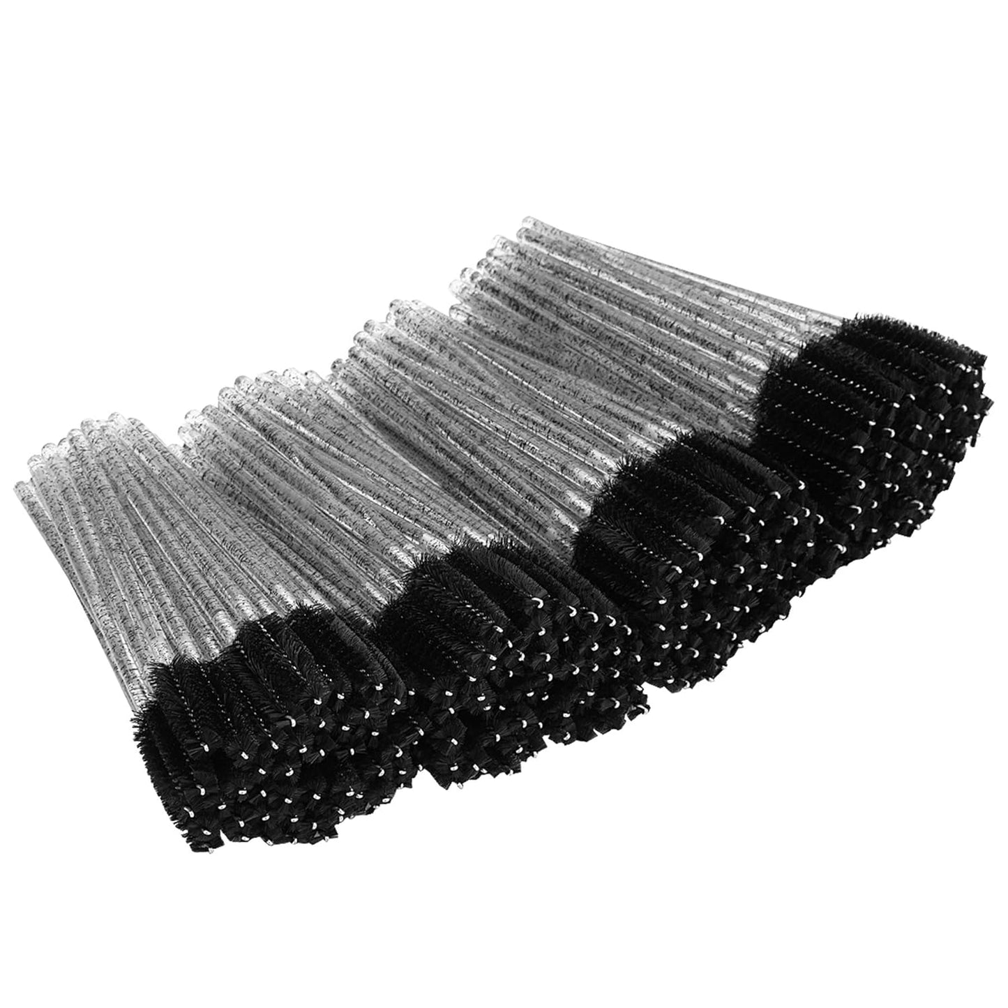 200PCS Spoolie Eyelash Brush - Disposable Mascara Brush Wand for Lashes, Eyebrow Eyelash Extension Supplies (Black)